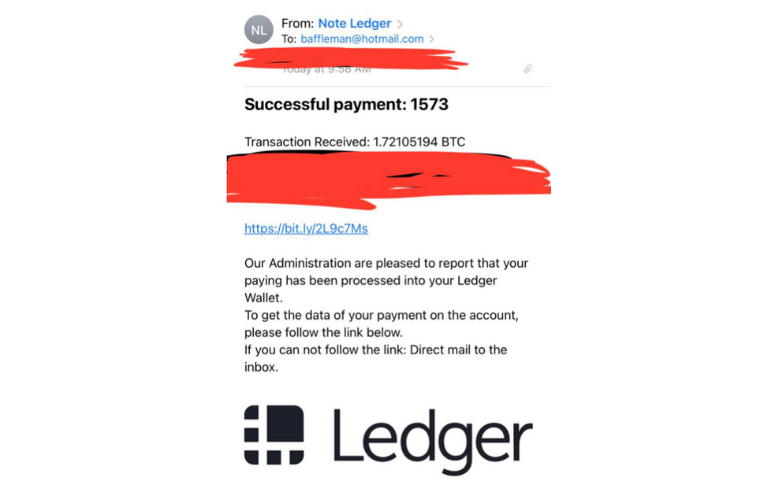 Ledger Phishing Email Scam