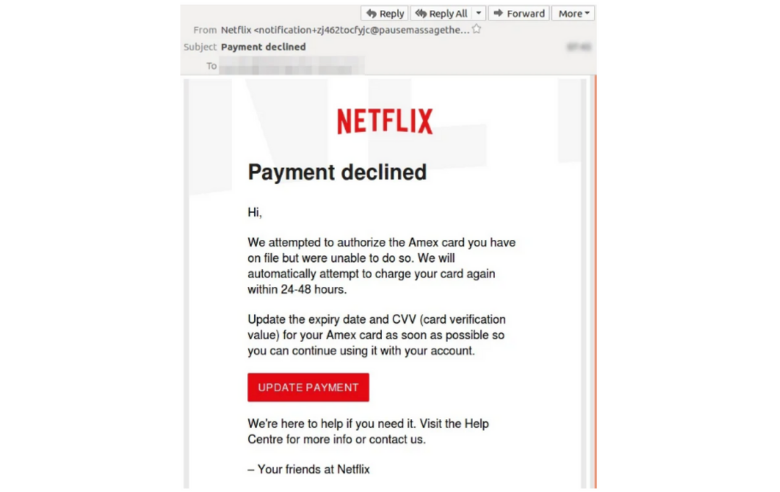 Netflix Phishing Email Scam