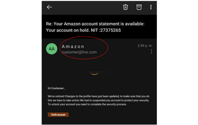 Amazon Phishing Email Scam